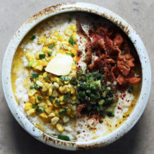 Savory Oatmeal Bowl with Sautéed Spinach and Corn Recipe — photo 5