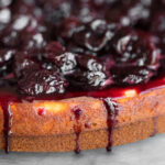cherry compote on a cheesecake