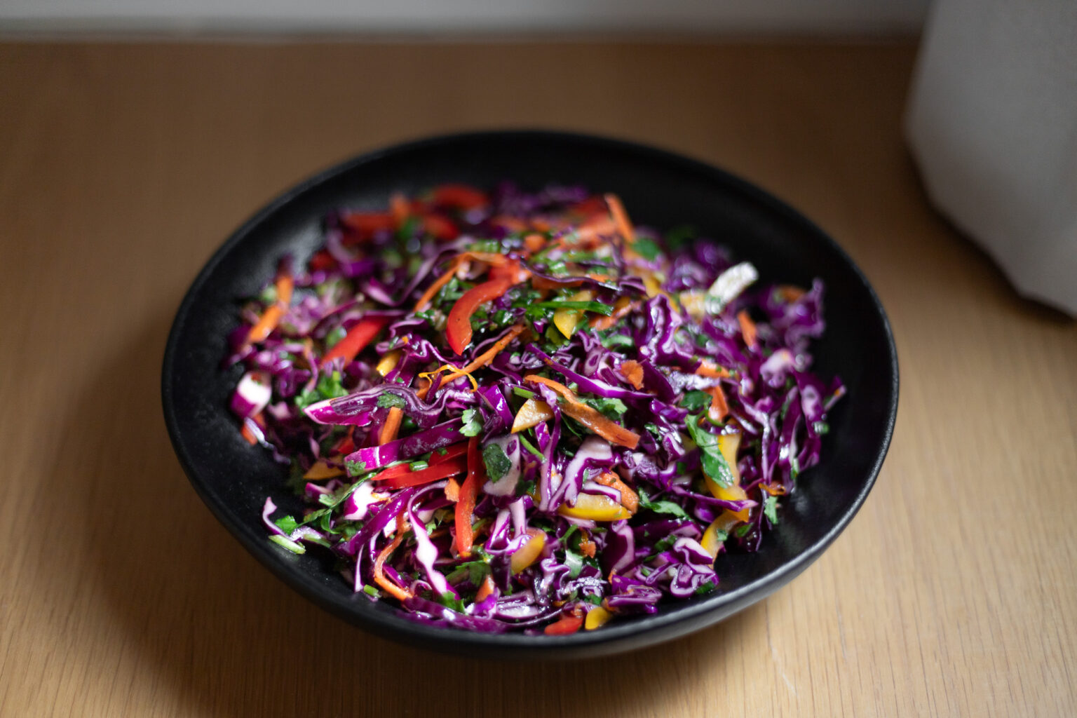 rainbow red cabbage slaw