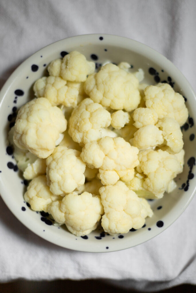 steamed cauliflower