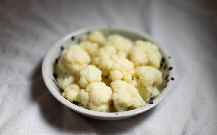 steamed cauliflower