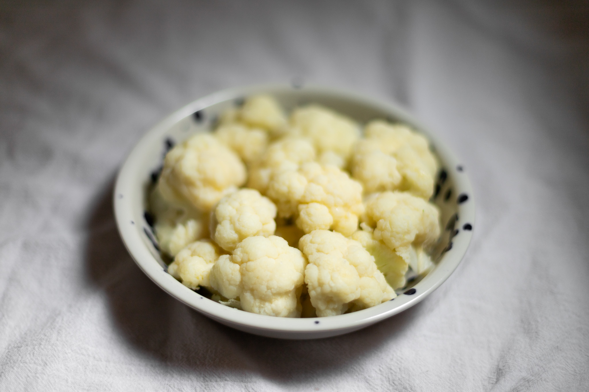 steamed cauliflower