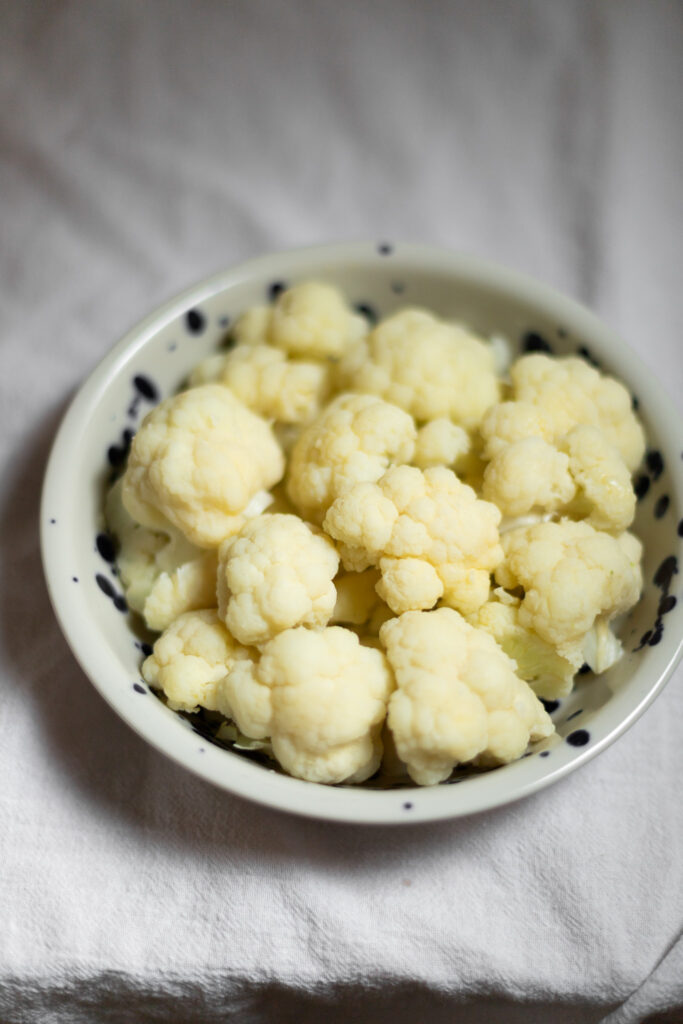 steamed cauliflower