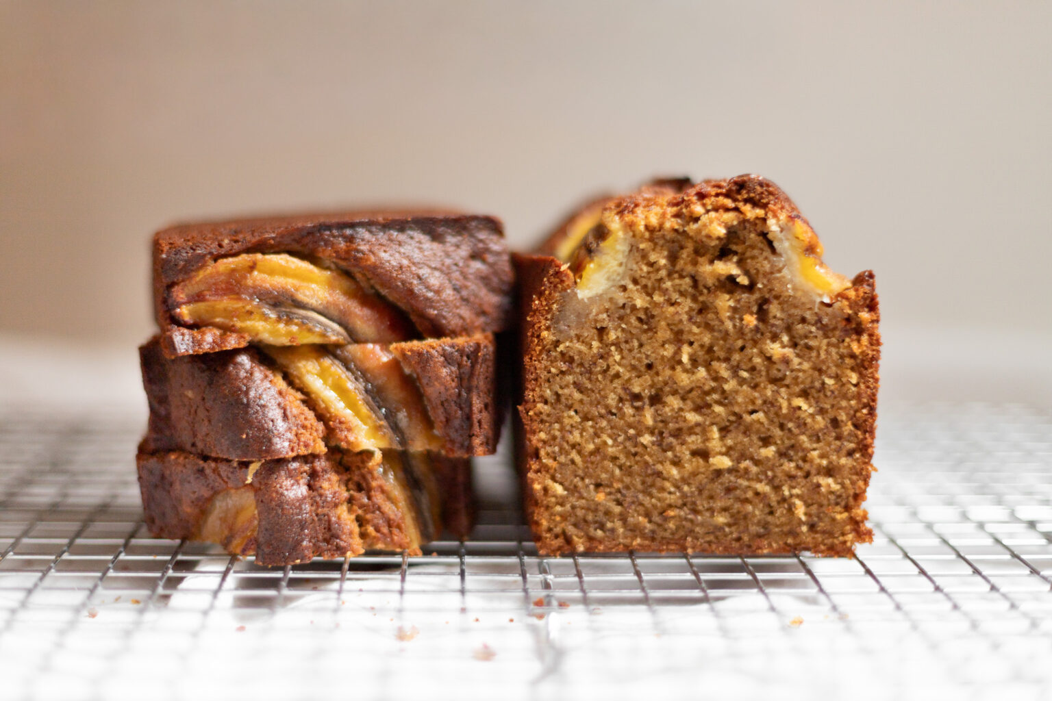 sliced brown butter banana bread