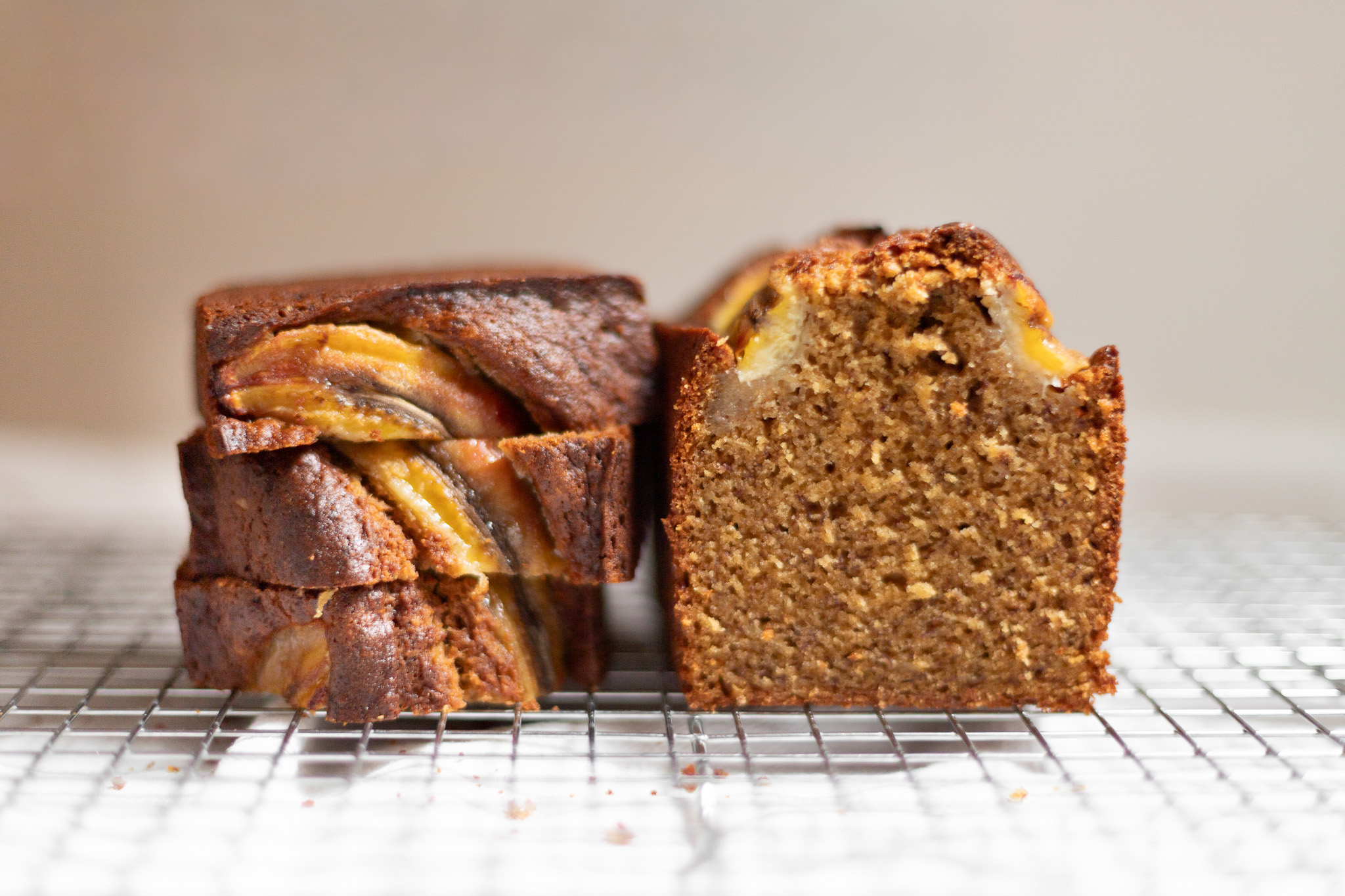 sliced brown butter banana bread