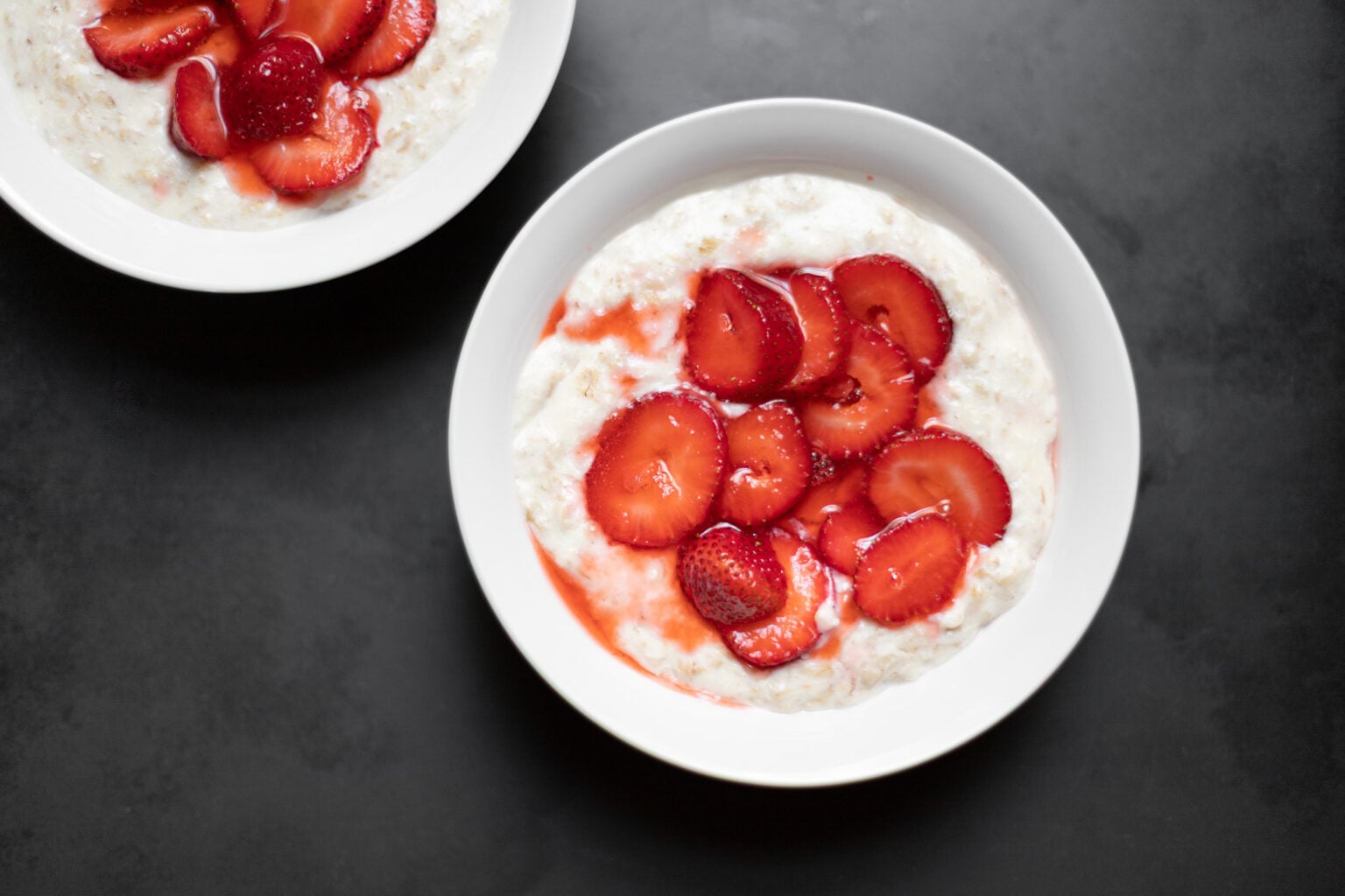 egg white oatmeal with strawberries on top